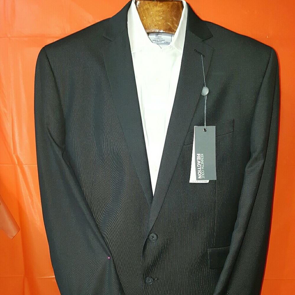 NWT Kenneth Cole black suit Jacket 48R big tall